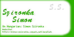 szironka simon business card